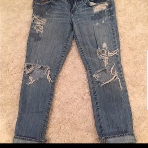 size 26 Abercrombie Fitch crops. destroyed jeans